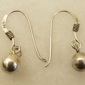 925 Sterling Silver Dangle Little Ball Earrings